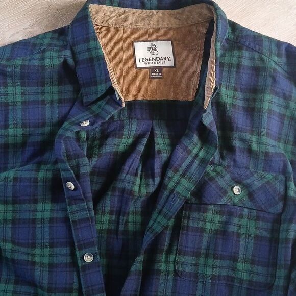 Men's Legendary Whitetails Men's Buck Camp Flannel Shirt Button Down Shirt XL - Picture 4 of 13